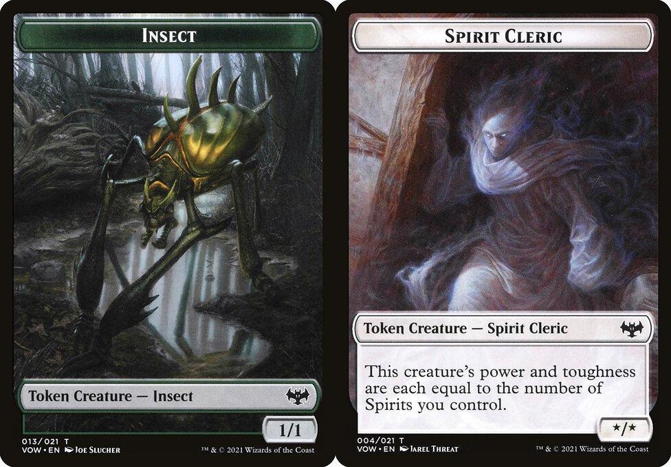Insect (013) // Spirit Cleric (004) Double-Sided Token (TVOW) - Foil