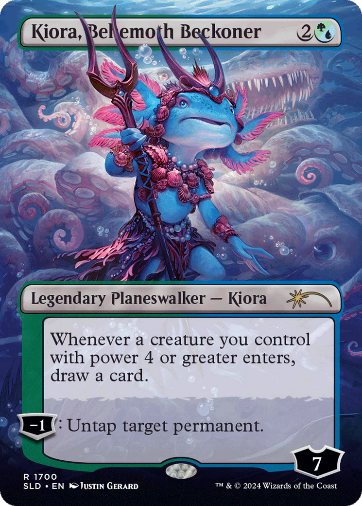 Kiora, Behemoth Beckoner (1700) (Borderless) (SLD) - Rainbow Foil