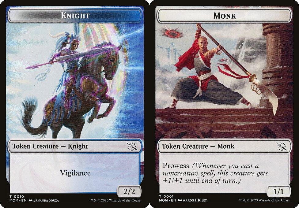 Knight (0010) // Monk (0001) Double-Sided Token (TMOM) - Foil