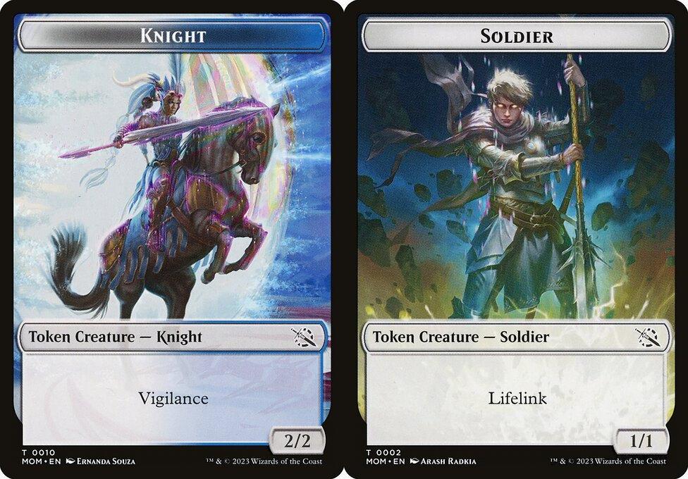 Knight (0010) // Soldier (0002) Double-Sided Token (TMOM) - Foil