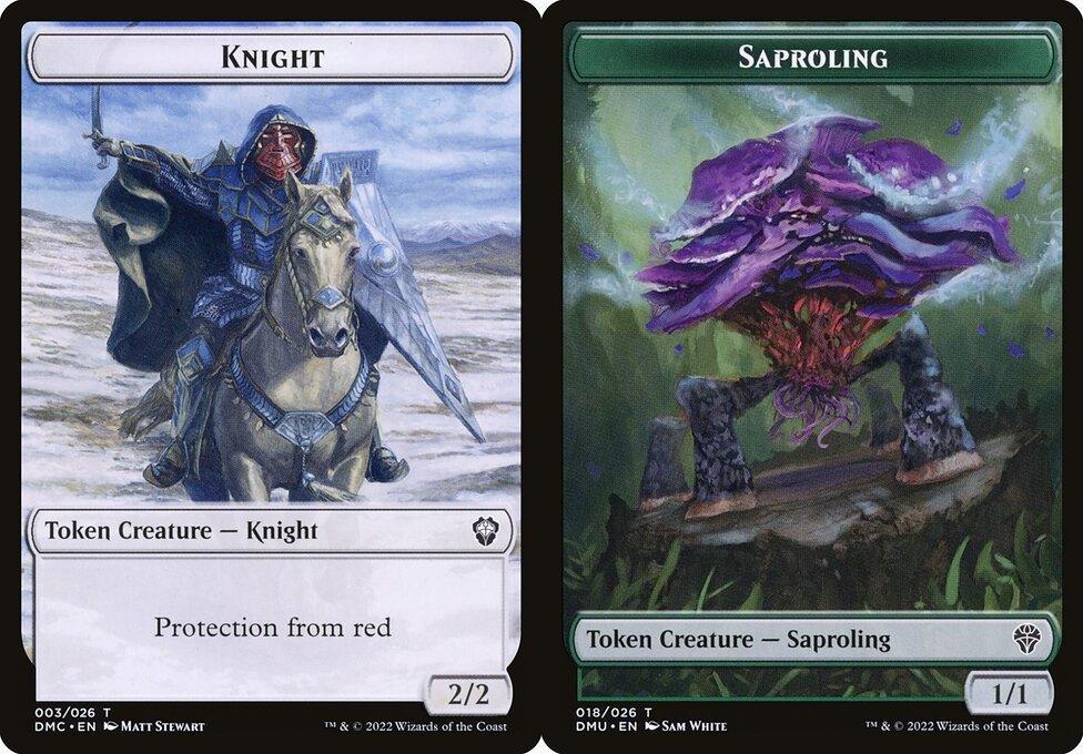 Knight (003) // Saproling (018) Double-Sided Token (TDMU) - Foil