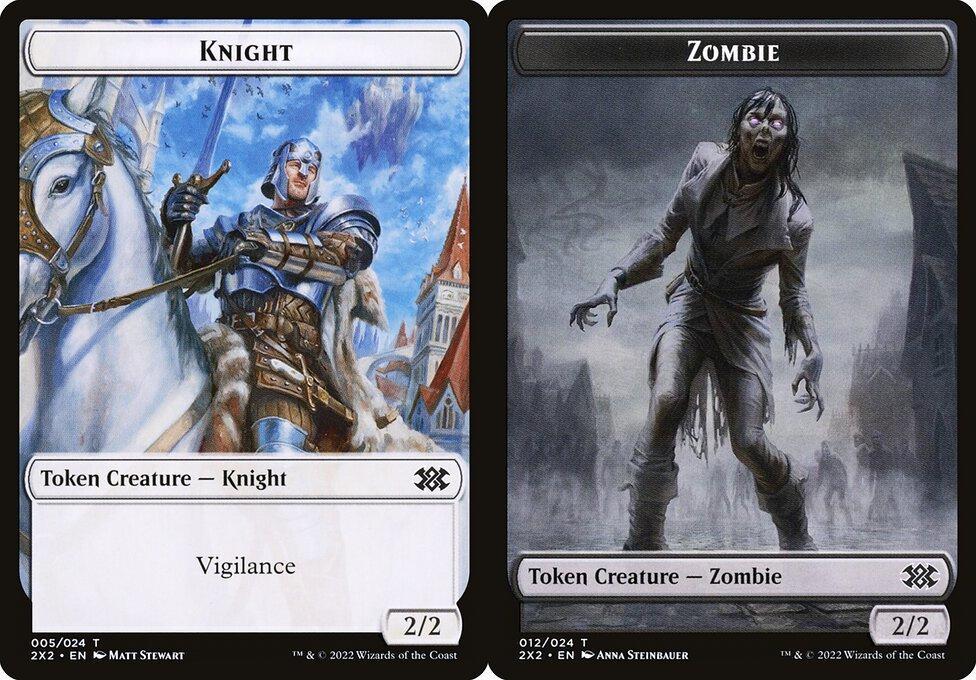 Knight (005) // Zombie (012) Double-Sided Token (T2X2) - Foil