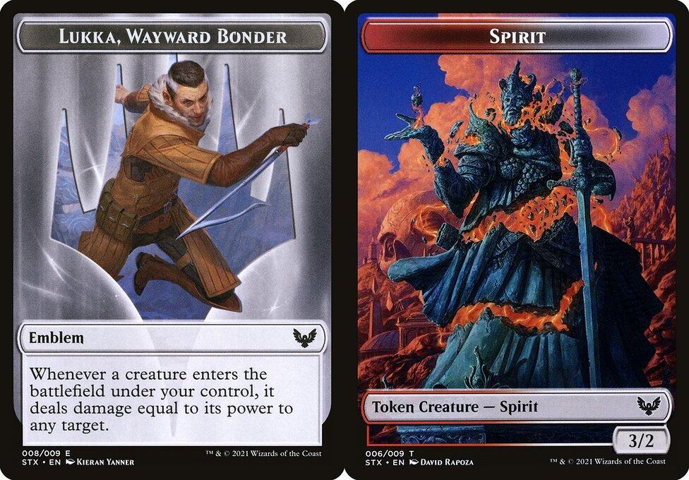Lukka, Wayward Bonder Emblem (008) // Spirit (006) Double-Sided Token (TSTX) - Foil