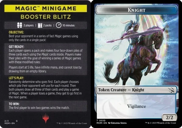 Magic Minigame: Booster Blitz // Knight (0010) Double-Sided Token (TMOM)