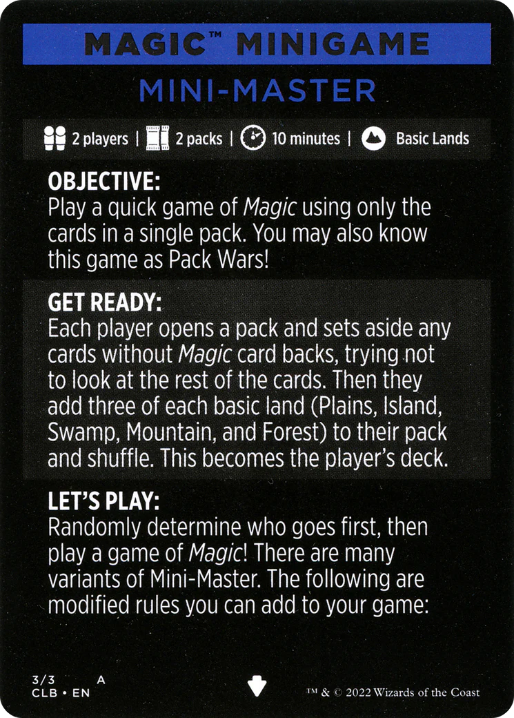 Magic Minigame: Mini-Master (003) (MCLB)