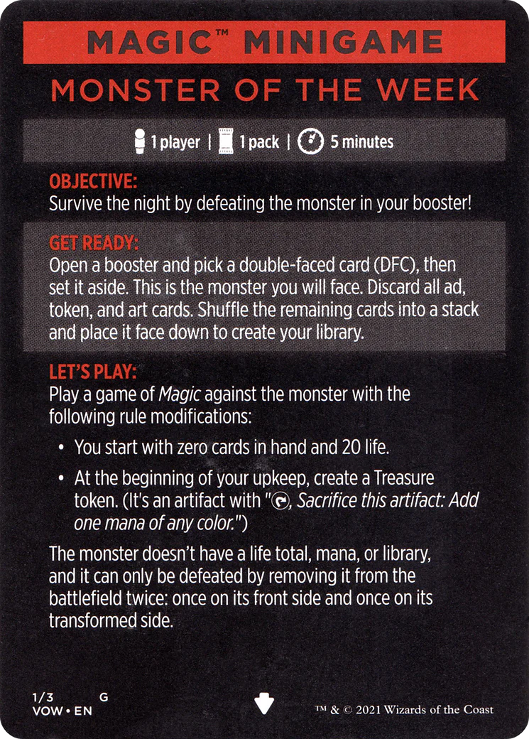 Magic Minigame: Monster of The Week (MVOW)