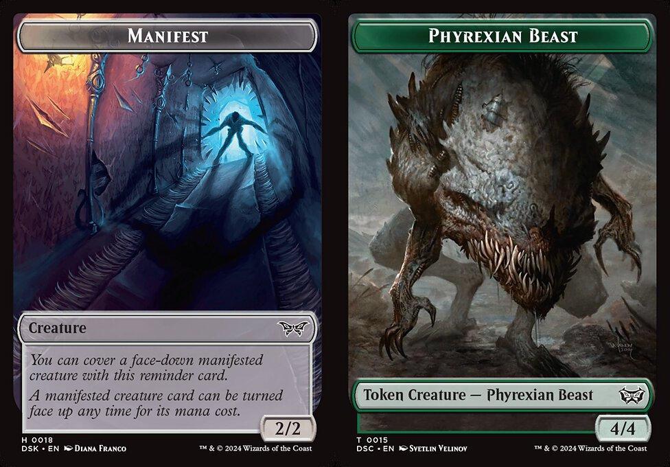 Manifest (0018) // Phyrexian Beast (0015) Double-Sided Token (TDSC)