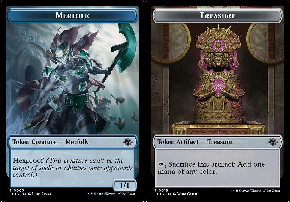 Merfolk (0005) // Treasure (0018) Double-Sided Token (TLCI) - Foil
