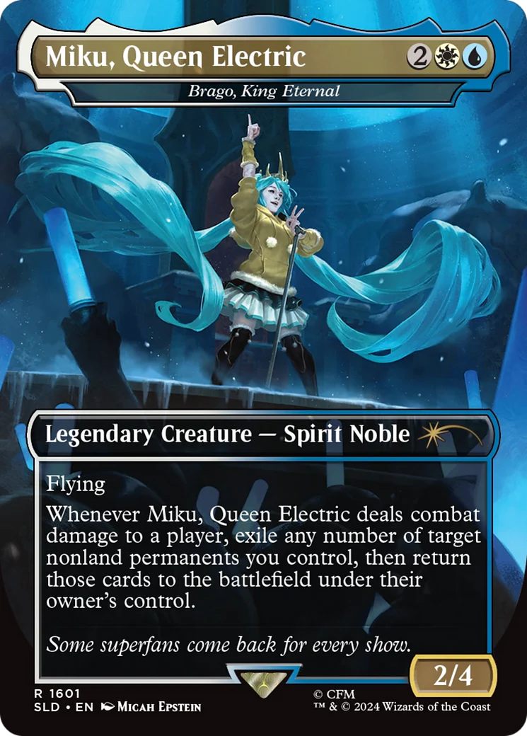 Miku, Queen Electric [Brago, King Eternal] (1601) (Borderless) (SLD) - Foil