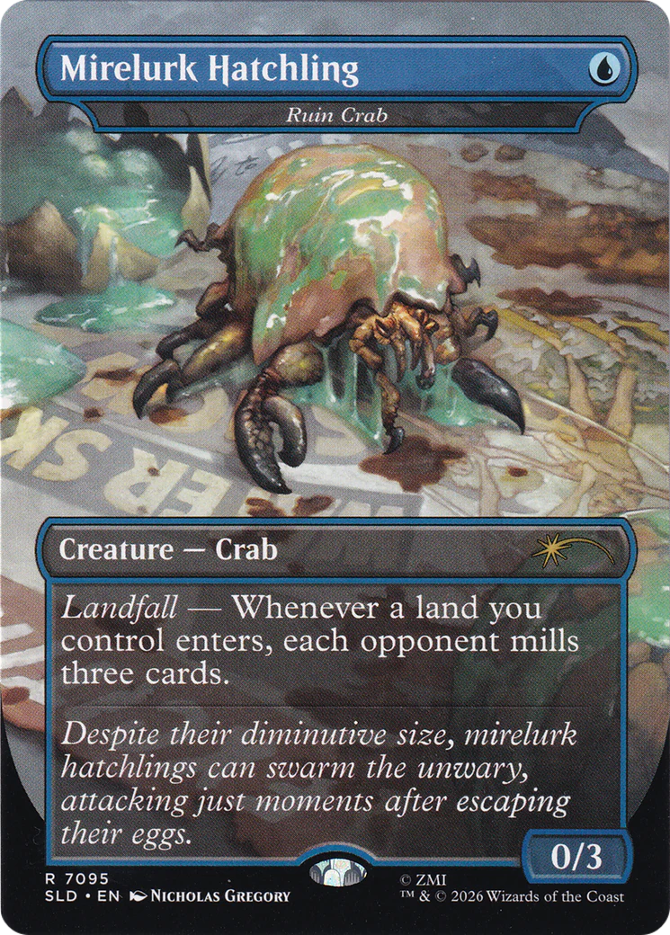 Mirelurk Hatchling [Ruin Crab] (Borderless) (7095) (SLD) - Foil
