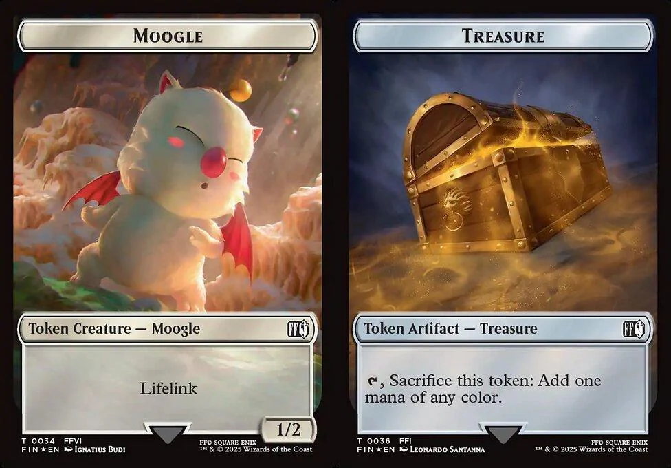 Moogle (0034) // Treasure (0036) Double-Sided Token (TFIC) - Surge Foil
