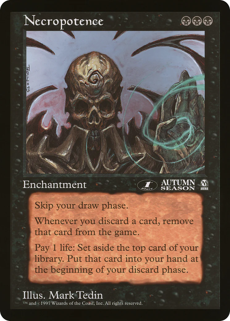 Necropotence (1st Place) (Oversized) (Arena League Promo) (OLEP)