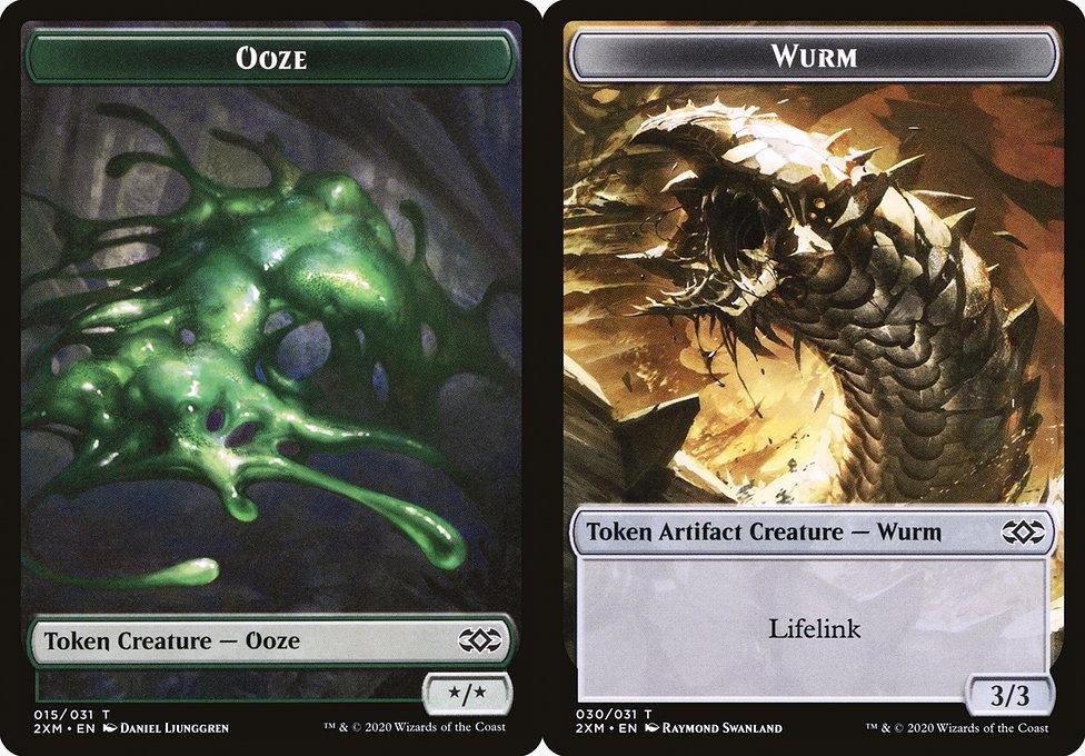 Ooze (015) // Wurm (030) Double-Sided Token (T2XM) - Foil