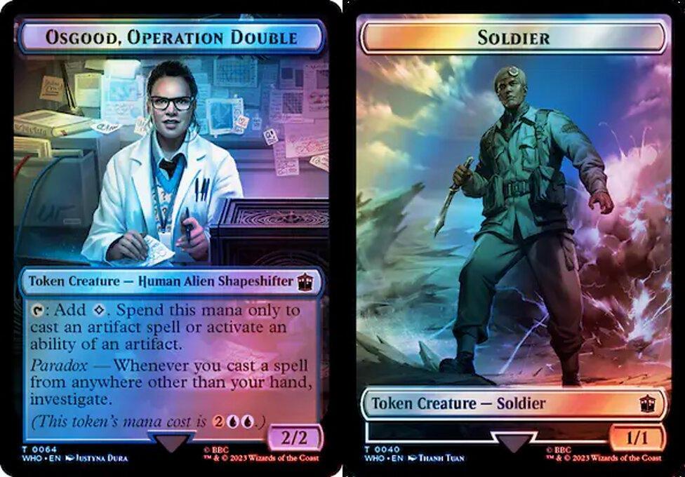 Osgood, Operation Double (0064) // Soldier (0040) Double-Sided Token (TWHO) - Surge Foil
