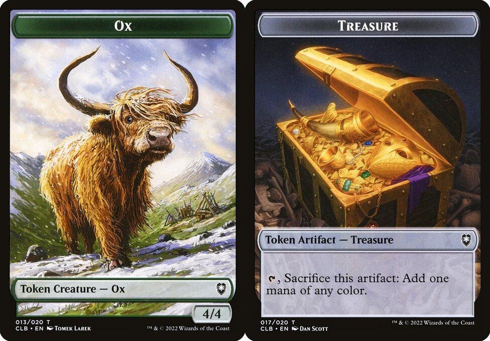 Ox (013) // Treasure (017) Double-Sided Token (CBLB) - Foil
