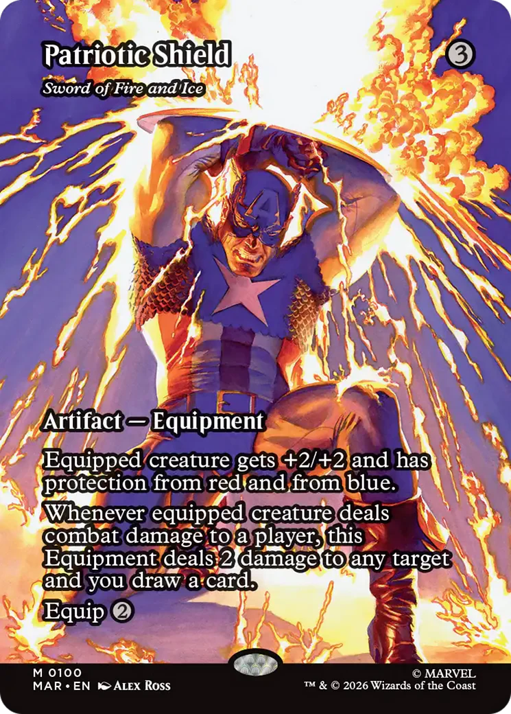 Patriotic Shield [Sword of Fire and Ice] (0100) (Borderless) (MAR)