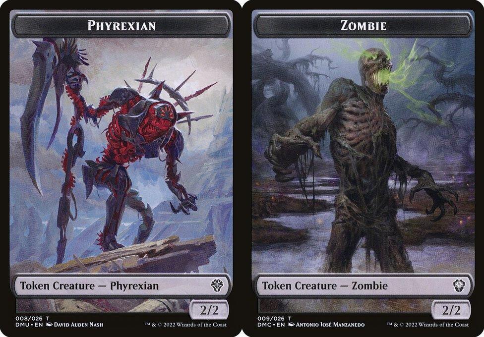 Phyrexian (008) // Zombie (009) Double-Sided Token (TDMU) - Foil