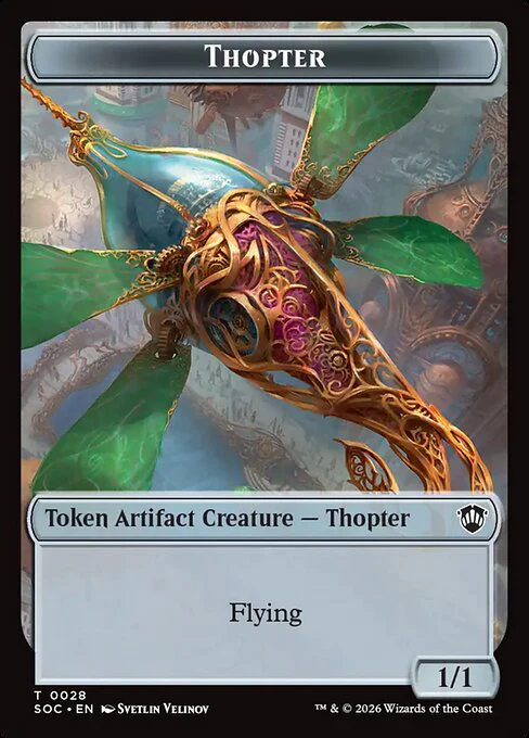 Phyrexian Germ (0009) // Thopter (0028) Double-Sided Token (TSOC) - Foil - Image 2