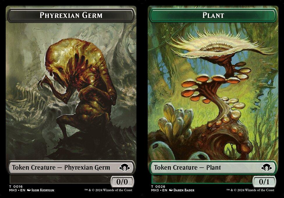 Phyrexian Germ (0016) // Plant (0026) Double-Sided Token (TMH3) - Foil