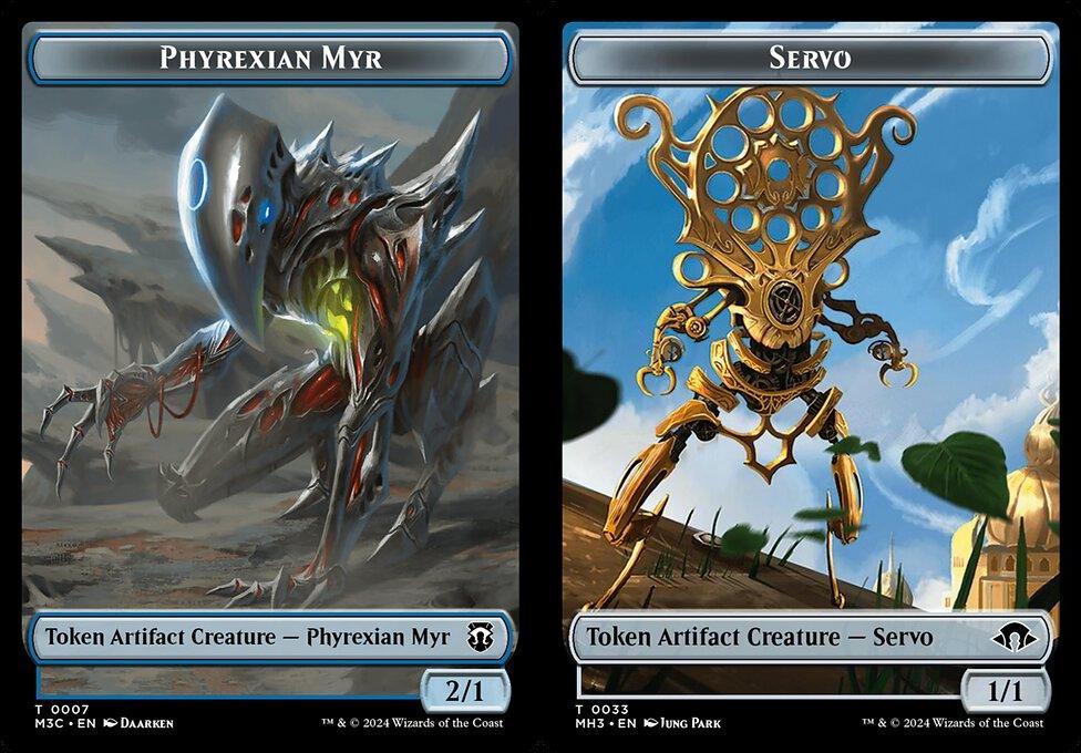 Phyrexian Myr (0007) // Servo (0033) Double-Sided Token (TM3C) - Ripple Foil