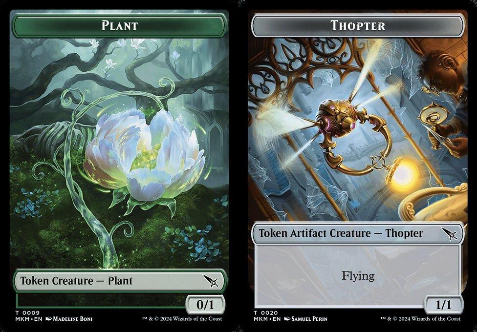 Plant (0009) // Thopter (0020) Double-Sided Token (TMKH) - Foil