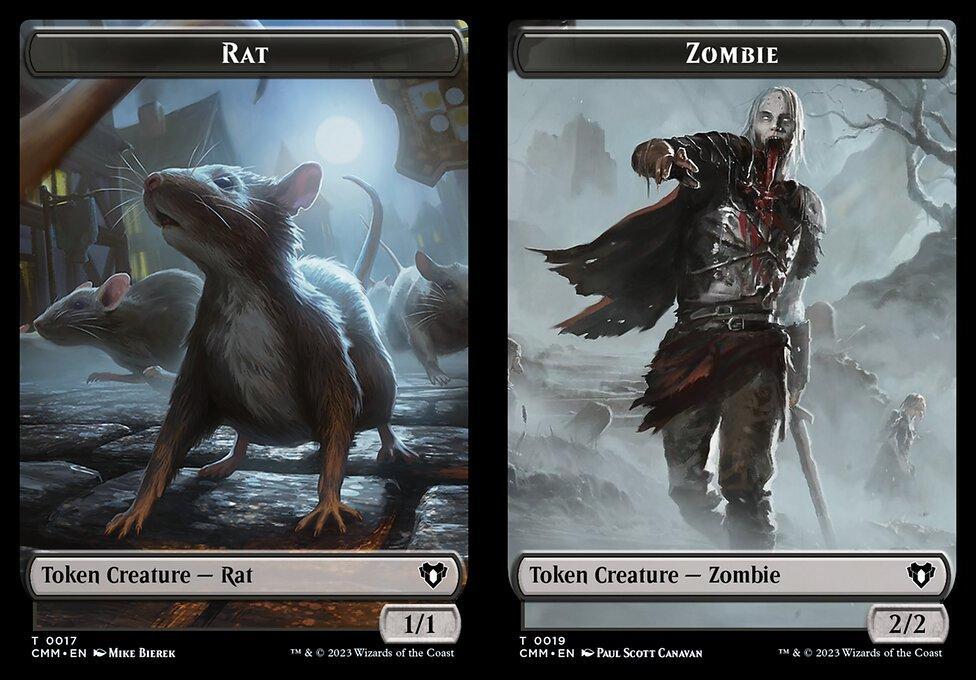 Rat (0017) // Zombie (0019) Double-Sided Token (TCMM)