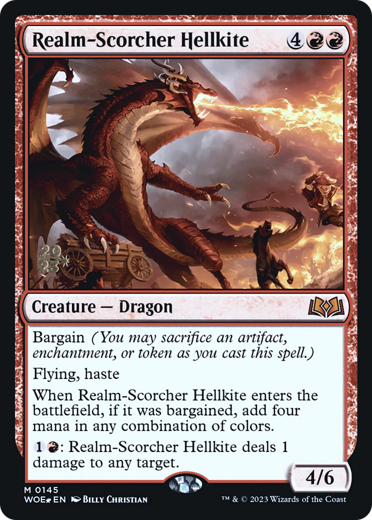 Realm-Scorcher Hellkite (0145) (Prerelease) (PWOE) - Foil