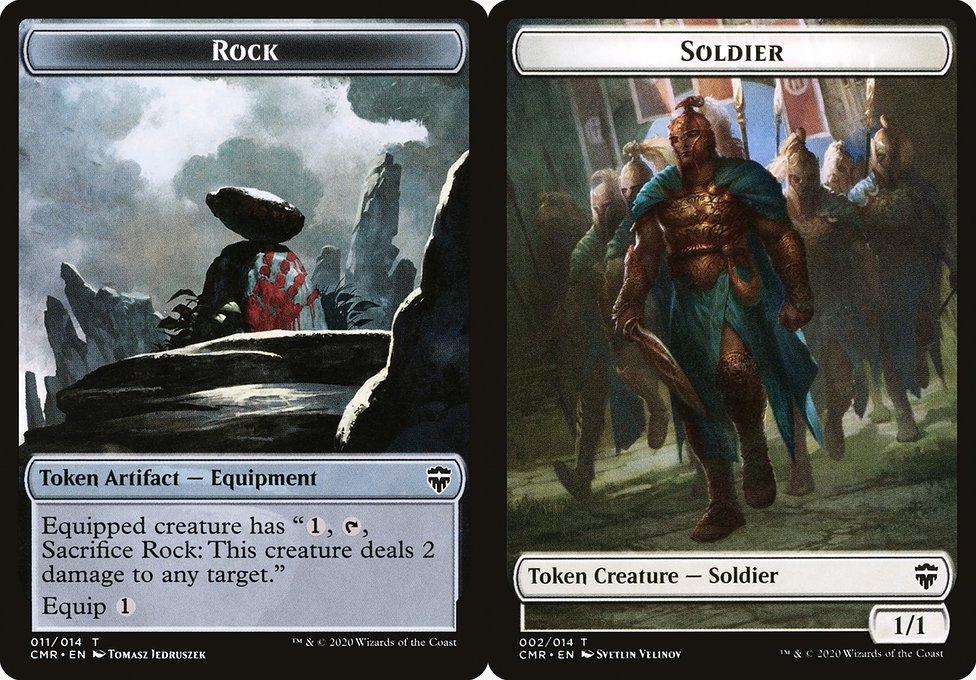Rock (011) // Soldier (002) Double-Sided Token (TCMR) - Foil