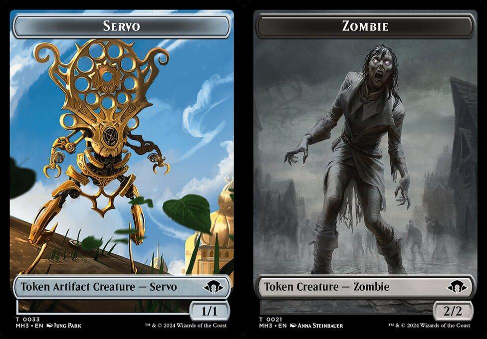 Servo (0033) // Zombie (0021) Double-Sided Token (TMH3) - Foil