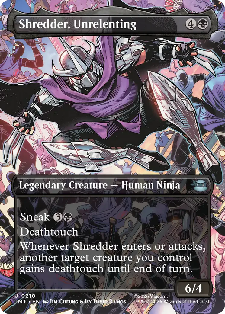 Shredder, Unrelenting (0210) (Borderless) (TMT) - Foil