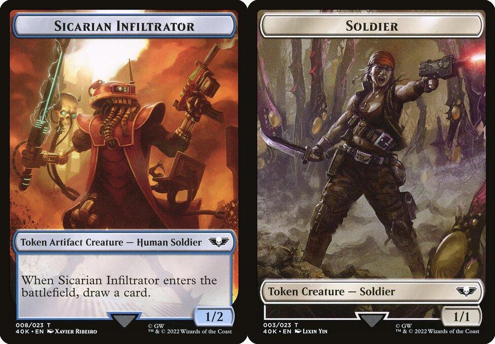 Sicarian Infiltrator (008) // Soldier (003) Double-Sided Token (T40K)