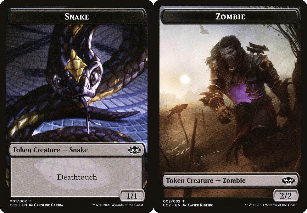 Snake (001) // Zombie (002) Double-Sided Token (CC2)