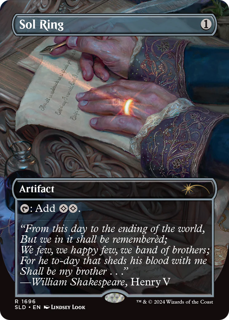 Sol Ring (1696) (Borderless) (SLD) - Rainbow Foil