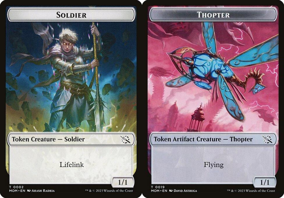Soldier (0002) // Thopter (0019) Double-Sided Token (TMOM) - Foil