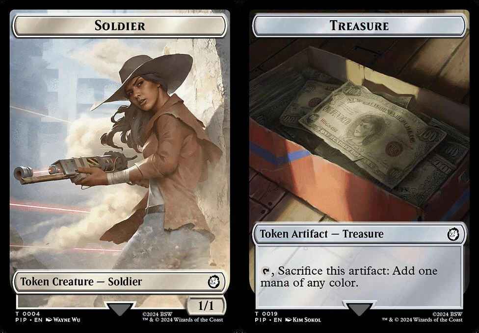 Soldier (0004) // Treasure (0019) Double-Sided Token (TPIP)