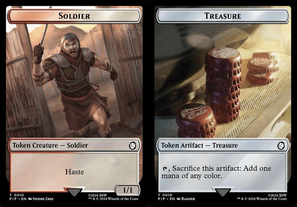 Soldier (0010) // Treasure (0018) Double-Sided Token (TPIP) - Foil