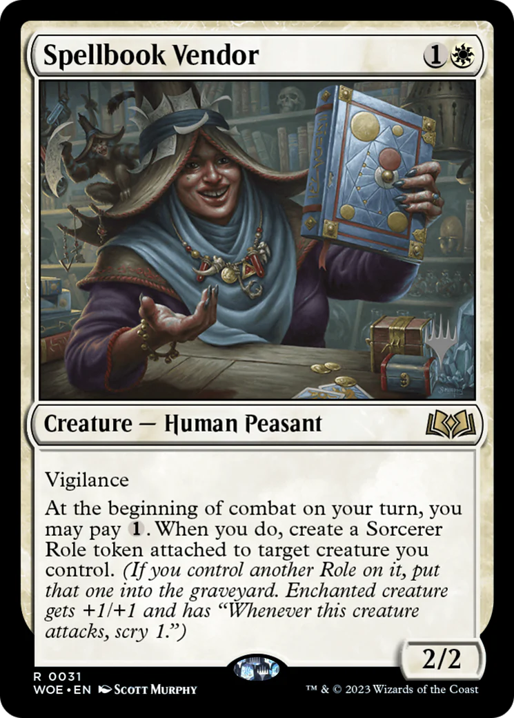 Spellbook Vendor (0031) (Promo Pack) (PWOE) - Foil