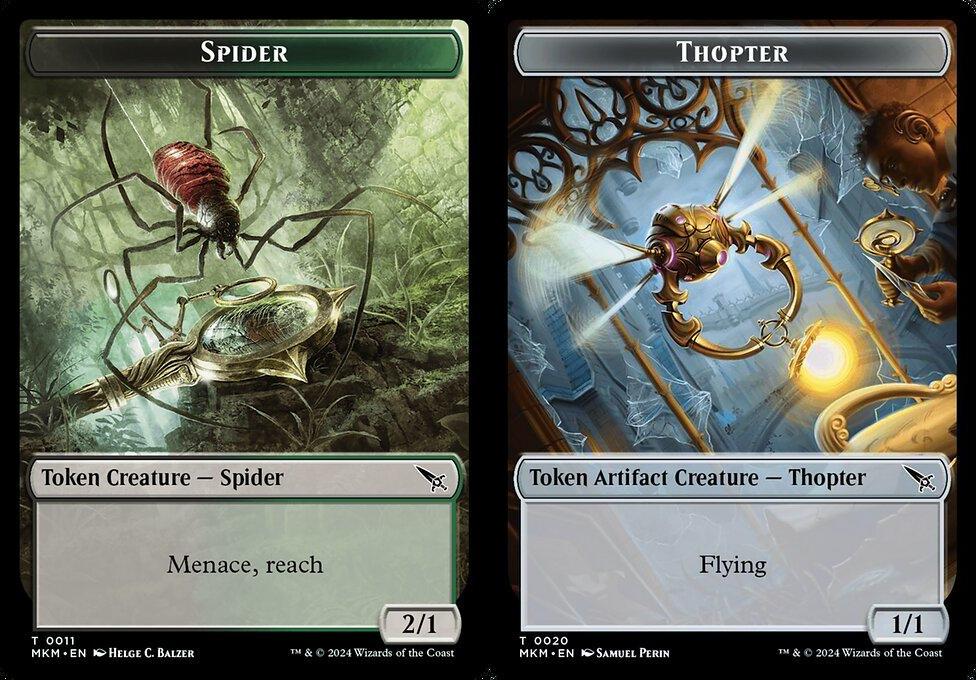 Spider (0011) // Thopter (0020) Double-Sided Token (TMKH) - Foil