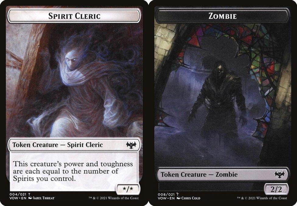 Spirit Cleric (004) // Zombie (008) Double-Sided Token (TVOW) - Foil