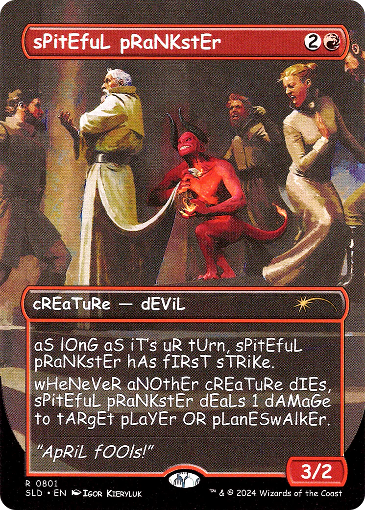 Spiteful Prankster (0801) (Borderless) (SLD) - Rainbow Foil