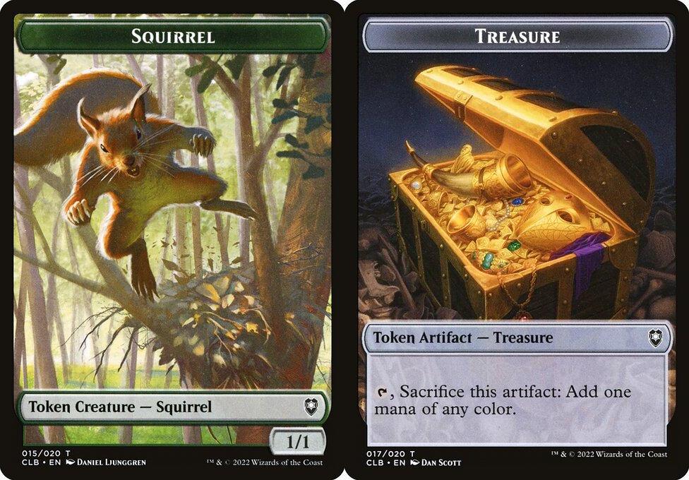 Squirrel (015) // Treasure (017) Double-Sided Token (CBLB) - Foil