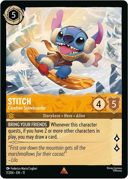 Stitch, Carefree Snowboarder (0007) - Cold Foil