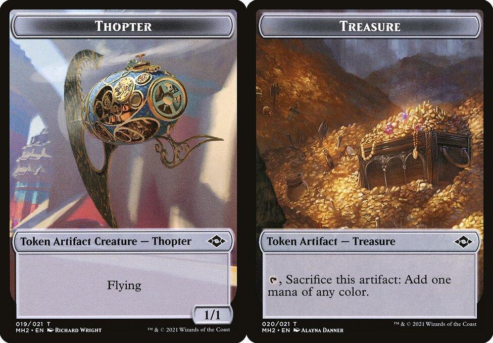 Thopter (019) // Treasure (020) Double-Sided Token (TMH2) - Foil