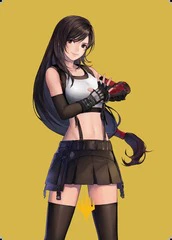 Tifa, Martial Artist (52/53) Art Card (AFIN) - Gold-Stamped Signature