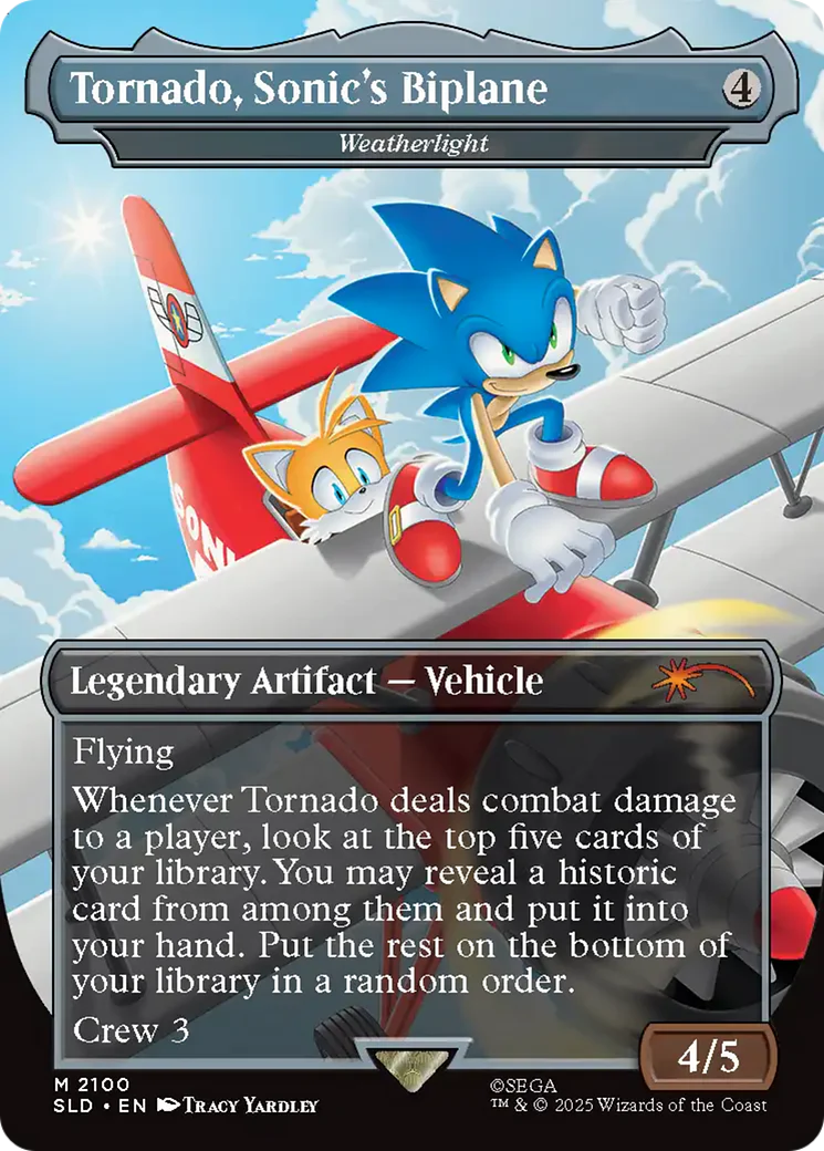 Tornado, Sonic's Biplane [Weatherlight] (2100) (Borderless) (SLD) - Foil