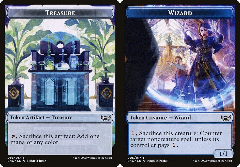 Treasure (016) // Wizard (005) Double-Sided Token (TSNC) - Foil