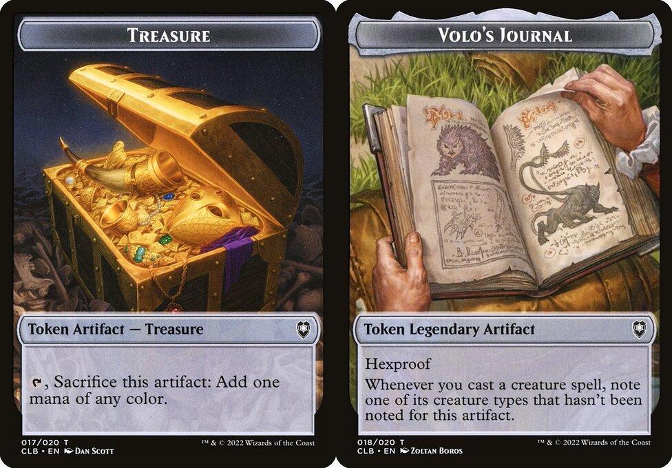 Treasure (017) // Volo's Journal (018) Double-Sided Token (CBLB) - Foil