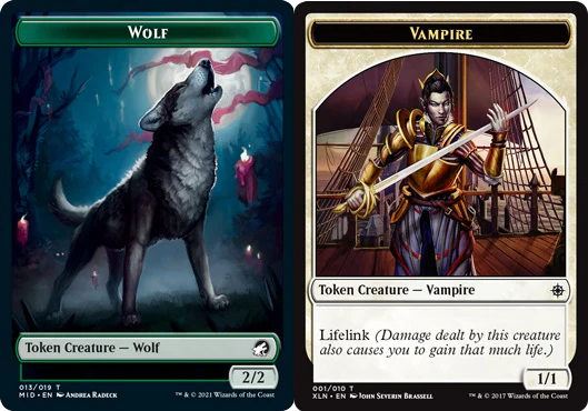 Vampire (001) // Wolf (013) Double-Sided Token (TSLD)