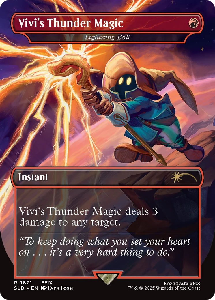 Vivi's Thunder Magic [Lightning Bolt] (1871) (Borderless) (SLD) - Foil