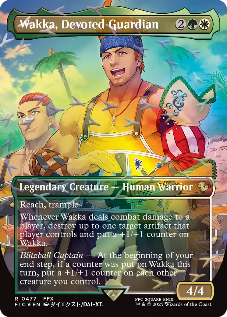 Wakka, Devoted Guardian (0477) (Borderless) (FIC) - Chocobo Track Foil